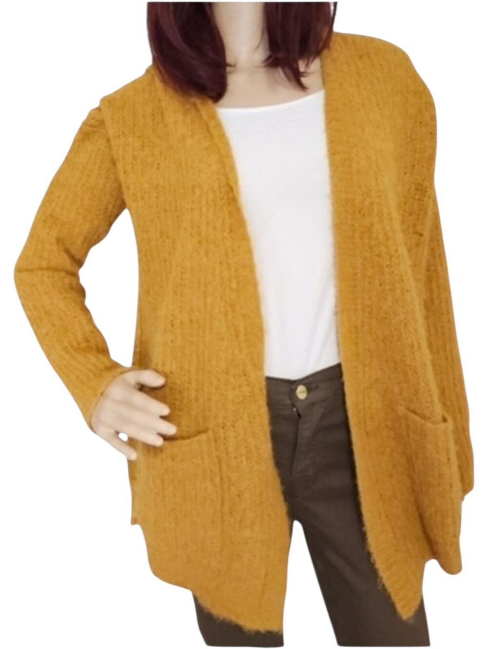 Free People Womens Weekend Getaway Alpaca Wool Knit Cardigan Mustard Orange M L